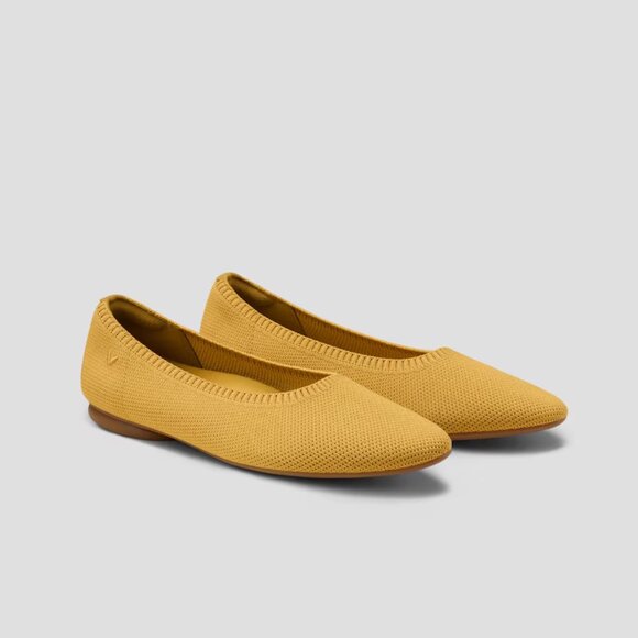 VIVAIA Ginger Yellow Almond-Toe Flats (Tamia 2.0) 9.5 - Picture 1 of 6